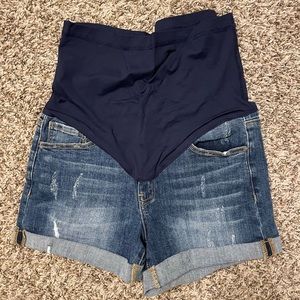 Pink blush maternity shorts